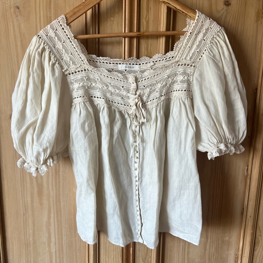 DÔEN Women's Anneth blouse-nut milk color